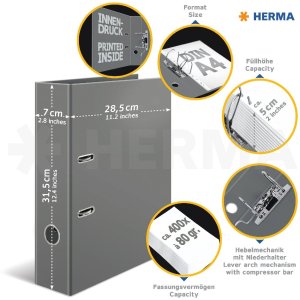 HERMA 7016 Motief map 70 mm A4 Zeskant zwart goud