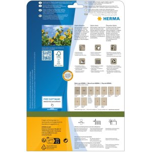 HERMA 10752 Etiketten A4 48,3x33,8mm natuurlijk bruin Silphie papier 20 vellen