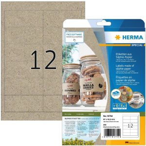 HERMA 10754 Etiketten Silphie papier natuurbruin...