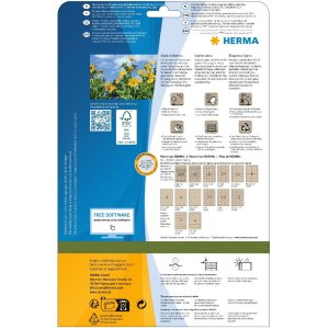 HERMA 10762 Etiketten Silphie papier Ø 60 mm natuurlijk bruin permanent A4