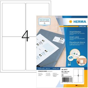 HERMA 10777 Inkjet etiketten A4 96x139,7 mm wit permanent...