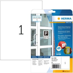 HERMA 10798 Weervaste etiketten A4 210x297 mm wit extreem...