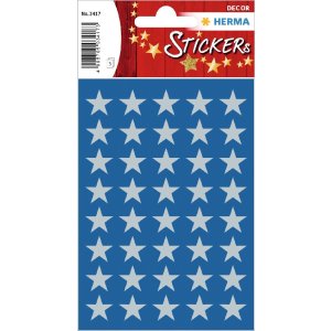 HERMA 15501 Decoratieve stickers kerststerren zilver set