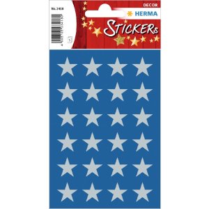 HERMA 15501 Decoratieve stickers kerststerren zilver set