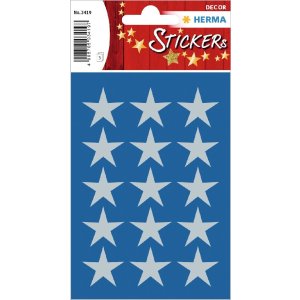 HERMA 15501 Decoratieve stickers kerststerren zilver set