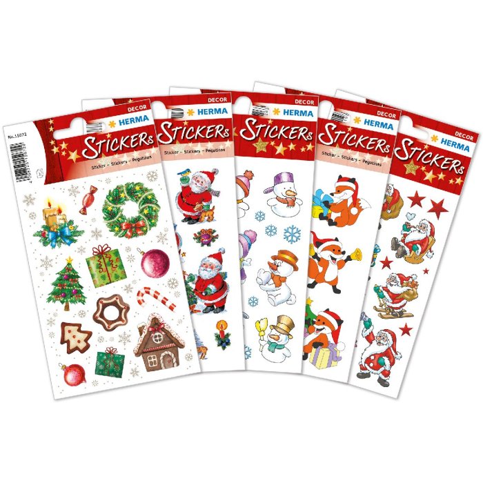 HERMA 15502 Decoratiestickers kerstmotieven gekleurde set