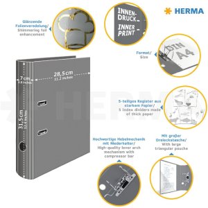 HERMA 19662 Receptenmap A4 "Ster van de keuken" gestreept goud motief