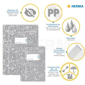 HERMA 20215 Assortiment 5 notitieboekbeschermers A5 SCHOOLYDOO polypropyleen