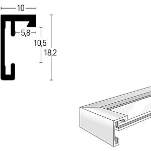 Nielsen Aluminium Fotolijst C2 structuur grijs mat 21x29,7 cm acrylglas