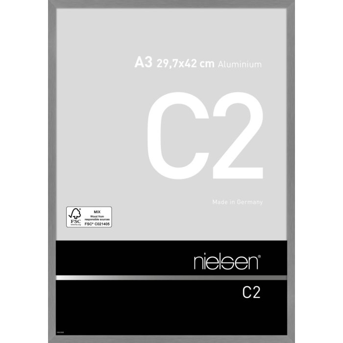 Nielsen Aluminium Fotolijst C2 structuur grijs mat 29,7x42 cm acrylglas