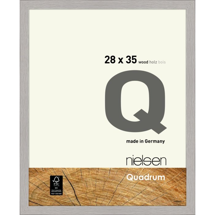 Nielsen houten kliklijst Quadrum 28x35 cm cement grijs