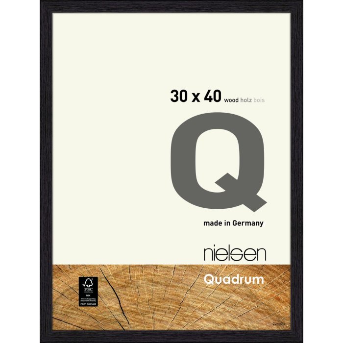 Nielsen Houten kliklijst Quadrum 30x40 cm raaf zwart