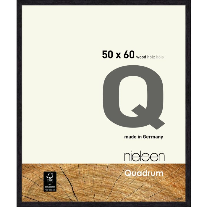 Nielsen Houten Veranderrek Quadrum 50x60 cm raaf zwart