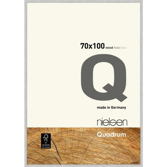 Nielsen Houten Veranderrek Quadrum 70x100 cm zilver