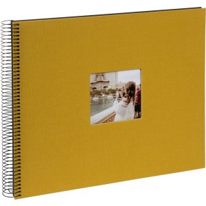 Goldbuch spiraalalbum Bella Vista mosterd 34x30 cm 40 zwarte bladzijden uitgestanst