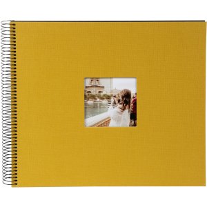 Goldbuch spiraalalbum Bella Vista mosterd 34x30 cm 40 zwarte bladzijden uitgestanst