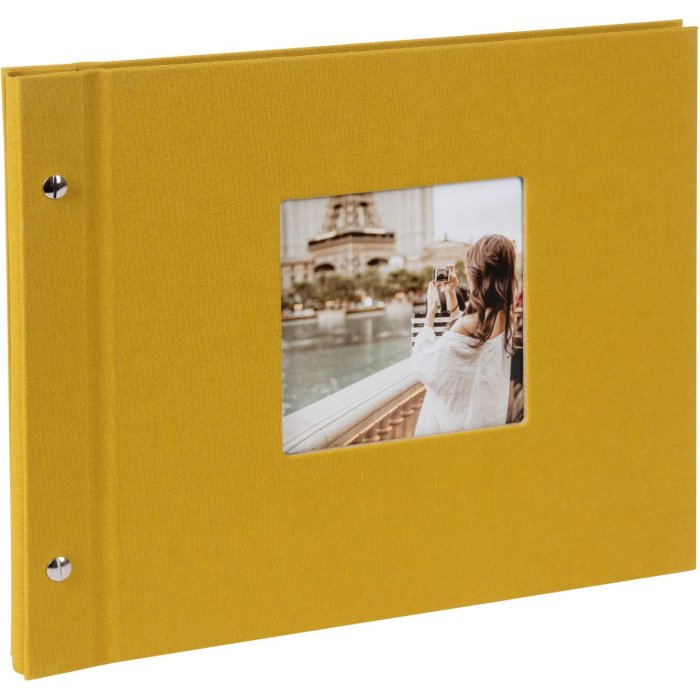 Goldbuch schroefdekselalbum Bella Vista mosterd 30x25 cm 40 zwarte paginas