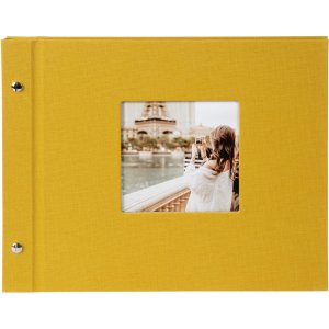 Goldbuch schroefdekselalbum Bella Vista mosterd 30x25 cm 40 zwarte paginas