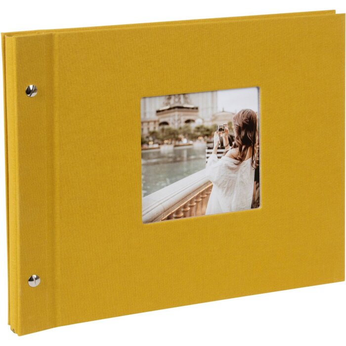 Goldbuch schroefdekselalbum Bella Vista mosterd 30x25 cm 40 witte paginas