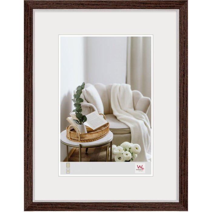 Walther fotolijst Hygge 30x40 cm walnoot MDF met zilveren rand