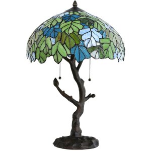 LumiLamp 5LL-6312 Tiffany tafellamp groen Ø 40x60 cm E27-max 2x60W