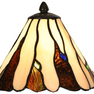 LumiLamp 5LL-6316 Tiffany tafellamp Beige Ø 20x60 cm E14-max 1x40W