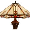 LumiLamp 5LL-6325 Tiffany tafellamp Beige 50x50x75 cm E27-max 2x60W