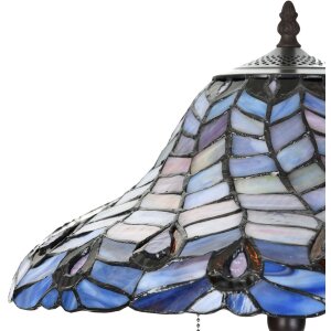 LumiLamp 5LL-6338 Tiffany tafellamp blauw Ø 40x60 cm E27-max 2x60W