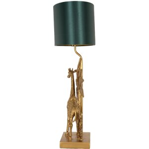 Clayre & Eef Tafellamp Giraffe Goudkleurig Groen 33x20x67 cm E27-max 1x60W