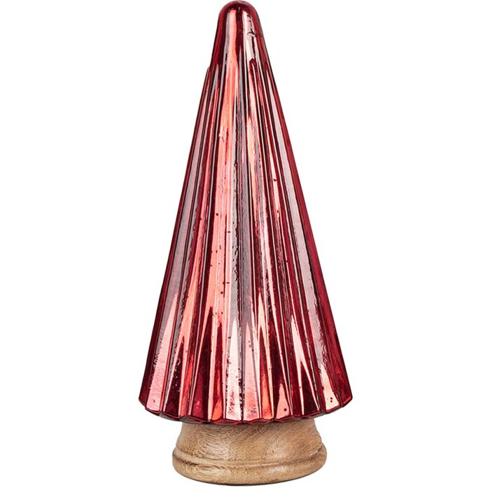 Clayre & Eef 65236L Kerstdecoratie Kerstboom Rood Ø 17x34 cm