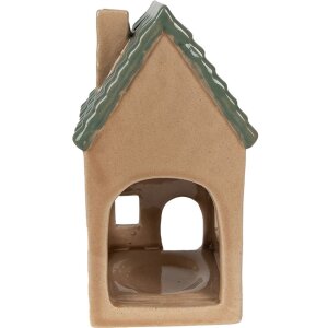 Clayre & Eef 6CE1600 Kaarshouder Kerst Cottage Bruin, Groen 8x8x15 cm