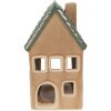 Clayre & Eef 6CE1600 Kaarshouder Kerst Cottage Bruin, Groen 8x8x15 cm