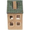 Clayre & Eef 6CE1600 Kaarshouder Kerst Cottage Bruin, Groen 8x8x15 cm