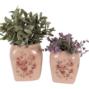 Clayre & Eef 6CE1604M Binnen Bloempot Roze 14x14x16 cm