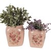 Clayre & Eef 6CE1604M Binnen Bloempot Roze 14x14x16 cm