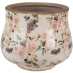 Clayre & Eef 6CE1612L Binnen Bloempot Beige Roze...