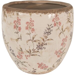 Clayre & Eef 6CE1615L Binnen Bloempot Beige Roze...