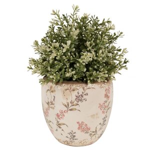 Clayre & Eef 6CE1615M Binnen Bloempot Beige Roze Ø 14x14 cm