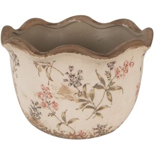 Clayre & Eef 6CE1617L Binnen Bloempot Beige Roze...