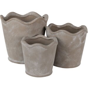 Clayre & Eef 6CE1618L Binnen Bloempot Grijs Ø 19x18 cm