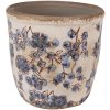 Clayre & Eef 6CE1619M Binnen Bloempot Beige Blauw Ø 14x14 cm