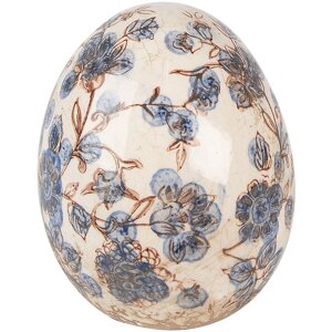 Clayre & Eef 6CE1620M Decoratief Ei Beige Blauw...