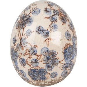 Clayre & Eef 6CE1620M Decoratief Ei Beige Blauw...