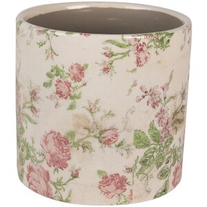 Clayre & Eef 6CE1623L Binnen Bloempot Beige Roze...