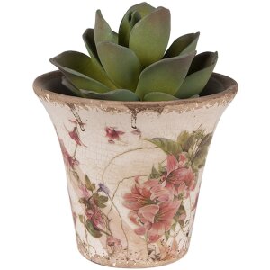 Clayre & Eef 6CE1627M Binnen Bloempot Beige Roze...