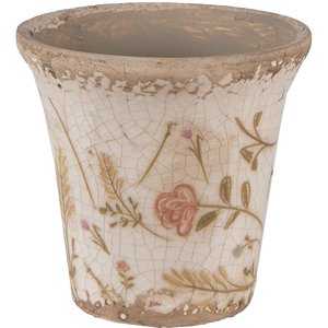 Clayre & Eef 6CE1629S Binnen Bloempot Keramiek Beige...