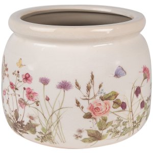 Clayre & Eef 6CE1630L Binnen Bloempot Beige Roze...