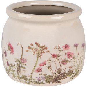 Clayre & Eef 6CE1630M Bloempot Beige Roze Ø...