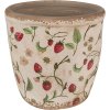 Clayre & Eef 6CE1631L Bloempot voor binnen Beige, rood Ø 16x16 cm