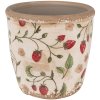 Clayre & Eef 6CE1631M Binnen Bloempot Beige Rood Ø 14x13 cm